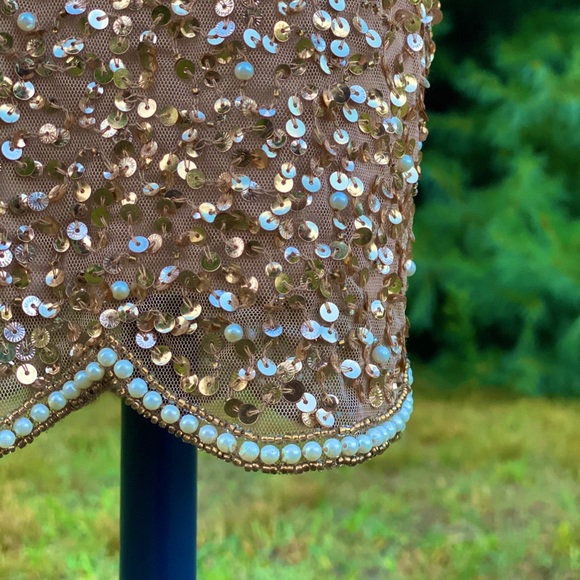 Adrianna Papell | Flutter Sleeve Beaded Dress - Picture 7 of 7